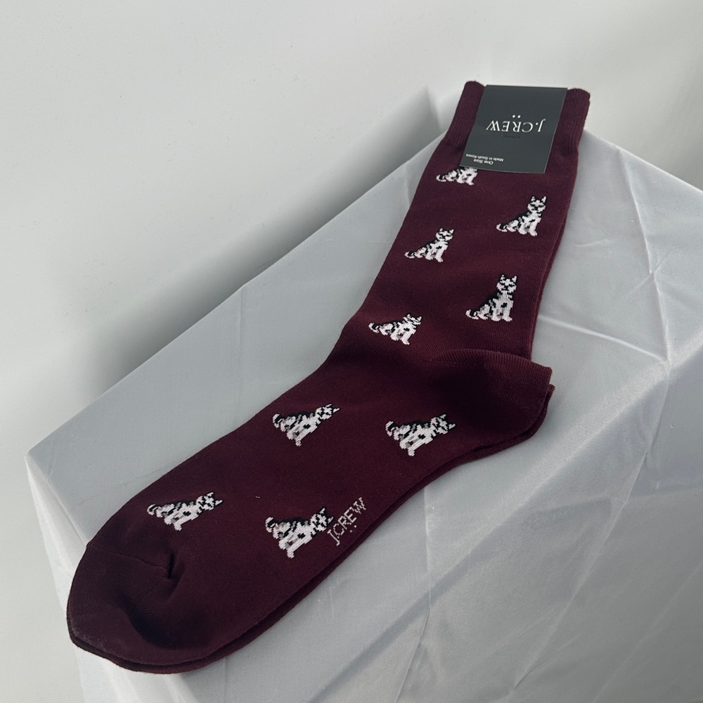 NWT Jcrew burgundy husky dog socks
